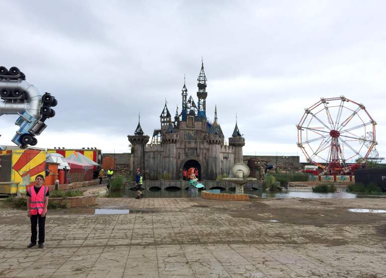 Image #: 38870131    A general view of Dismaland, a collection of satirical art and sculpture by the graffiti artist Banksy, which is to go on show in Weston-super-Mare, Somerset.       PA PHOTOS /LANDOV